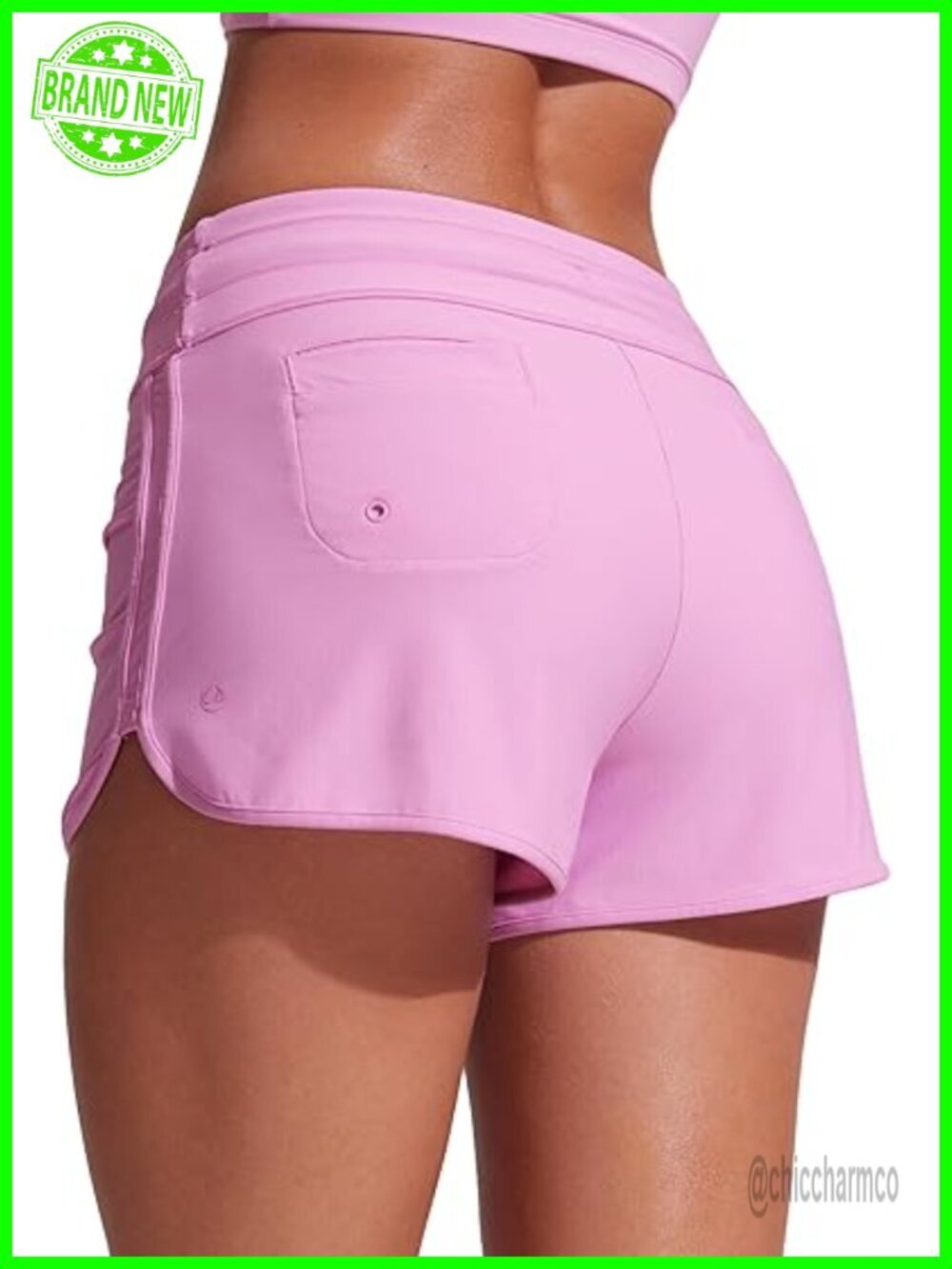 High Waisted Board Shorts with Liner, Quick-Dry Swim Bottoms